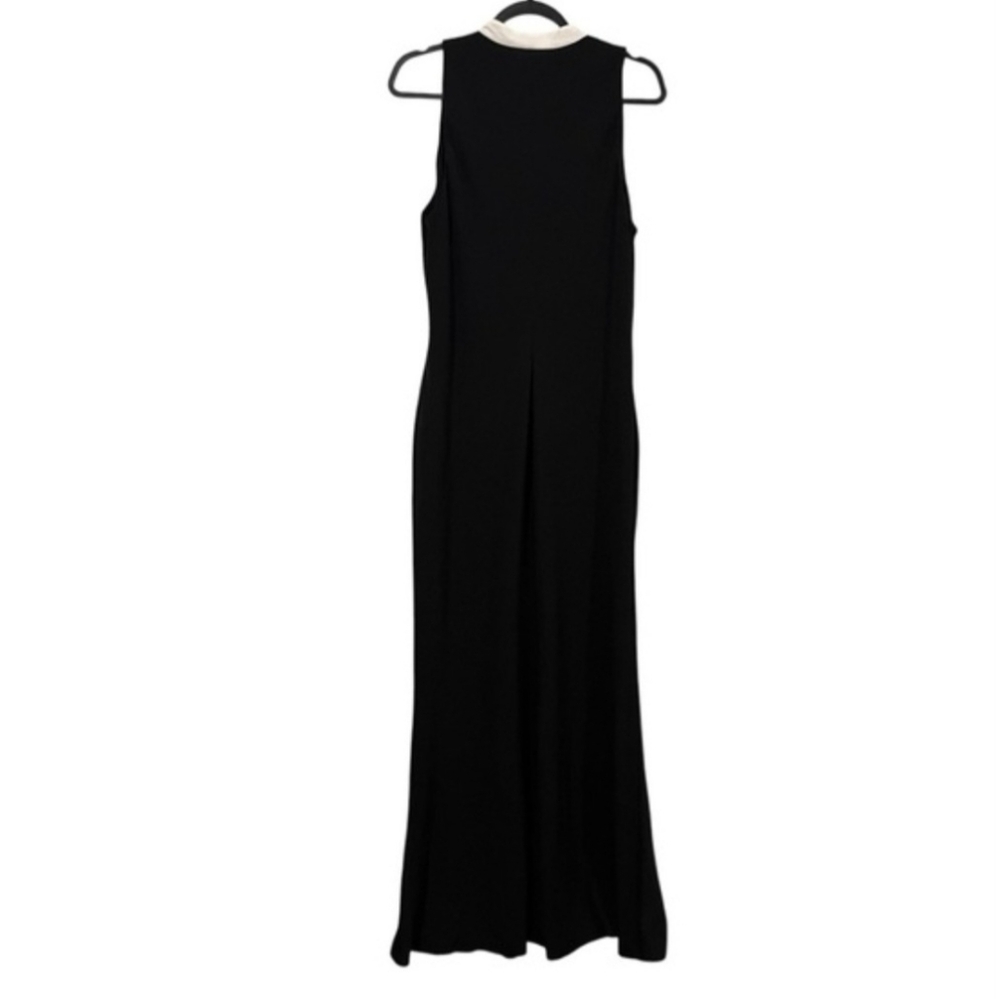 Lauren Ralph Lauren Black Label Bib-Front Sleeveless Crepe Gown Dress sz: 14